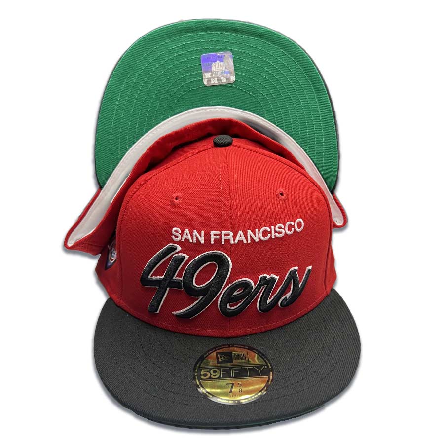 San Francisco 49ers Script Two Tone 75th Anniversary Patch Green UV 59FIFTY Fitted Hat