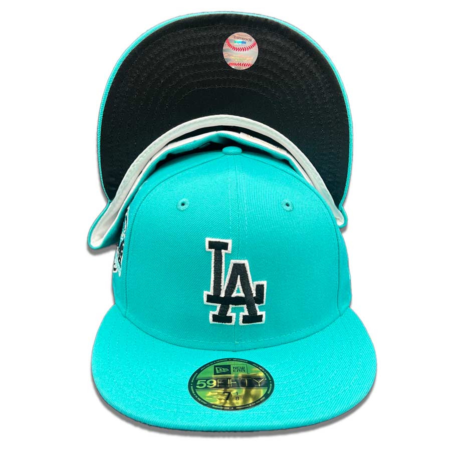 Los Angeles Dodgers Teal 60th Anniversary Patch Black Satin UV