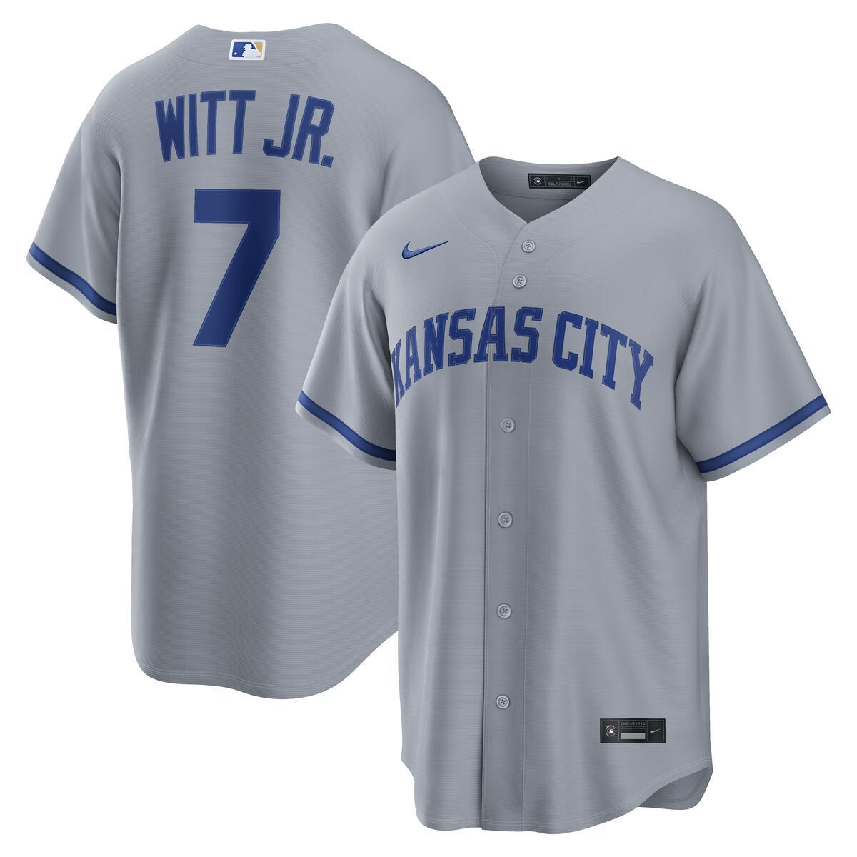 Kansas City Royals Bobby Witt Jr Nike Gray Jersey | Pro Image Sports