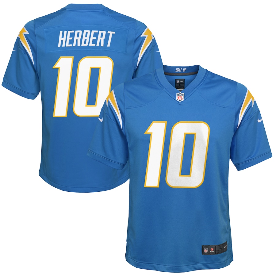 Youth Los Angeles Chargers Justin Herbert Powder Blue Nike Game Jersey