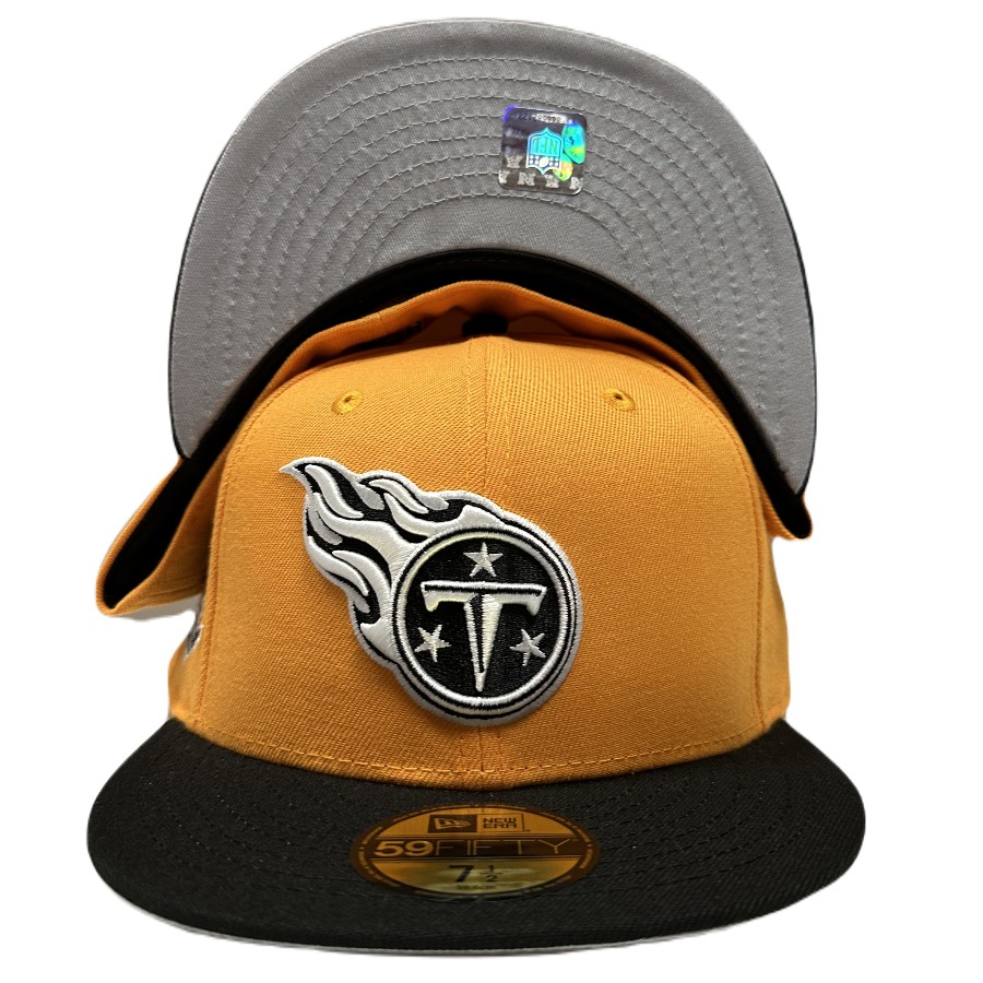 Tennessee Titans Tango Orange Two Tone 10th Season Patch Gray UV 59FIFTY Fitted Hat