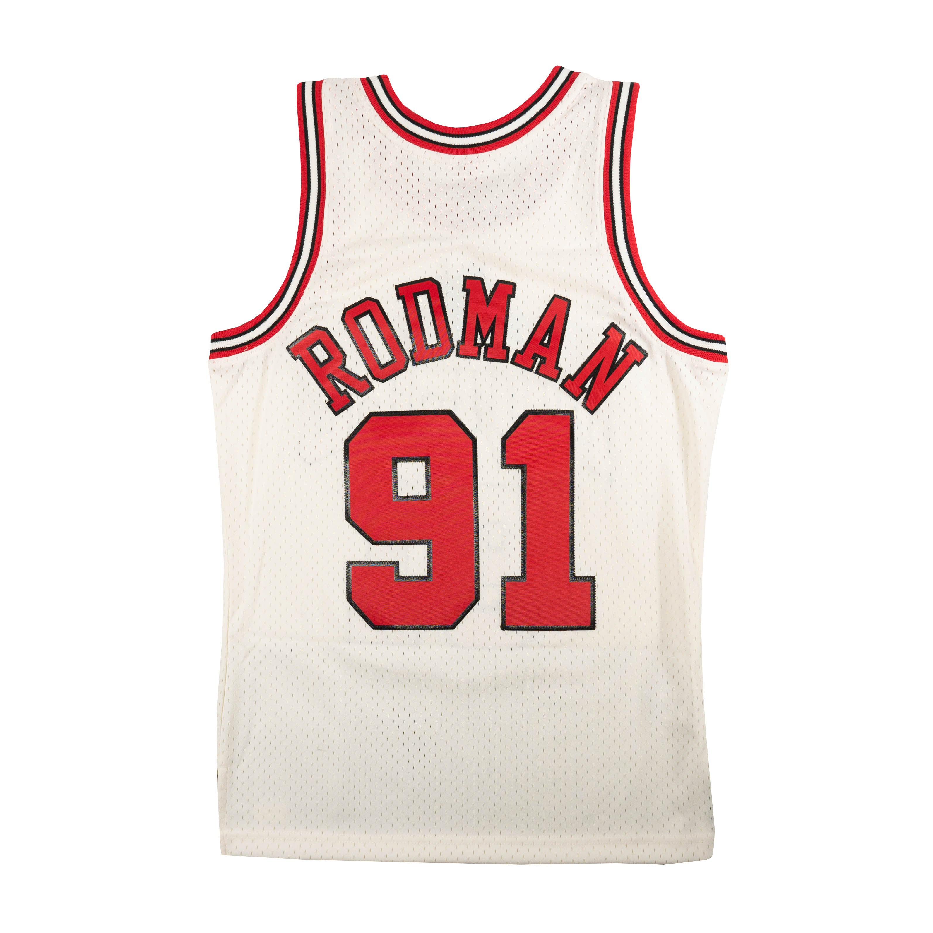 Chicago Bulls Dennis Rodman Cream Mitchell & Ness 1997-1998 Hardwood Classics Swingman Jersey