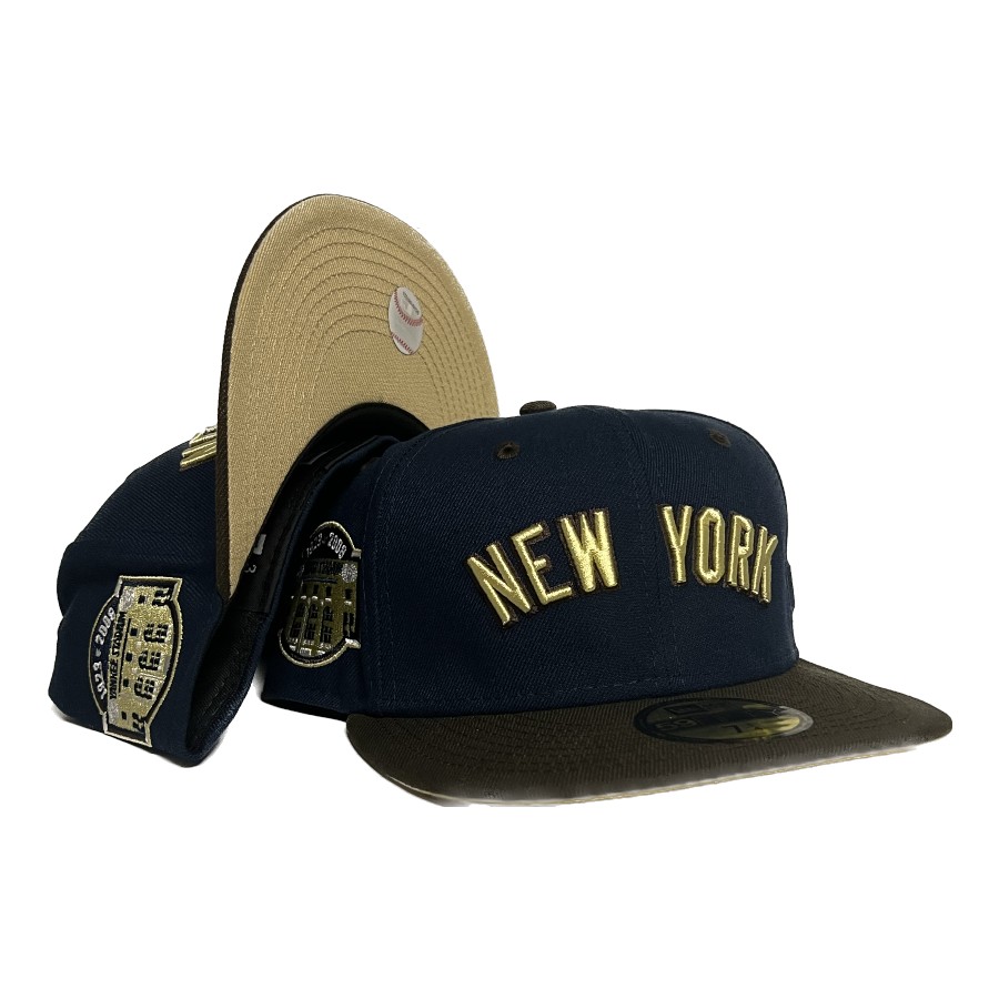 New York Yankees Oceanside Blue and Walnut Two Tone Stadium Patch Vegas Gold UV 59FIFTY Fitted Hat