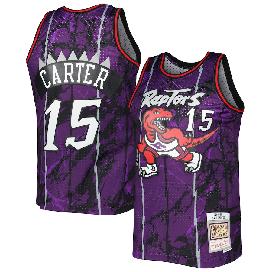Toronto Raptors Vince Carter Mitchell & Ness 1998-99 Hardwood Classics Marble Swingman Jersey