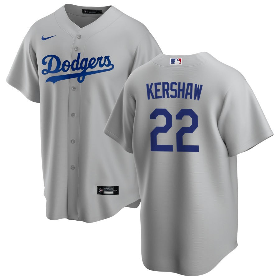 Los Angeles Dodgers Clayton Kershaw Nike Gray Road Replica Jersey