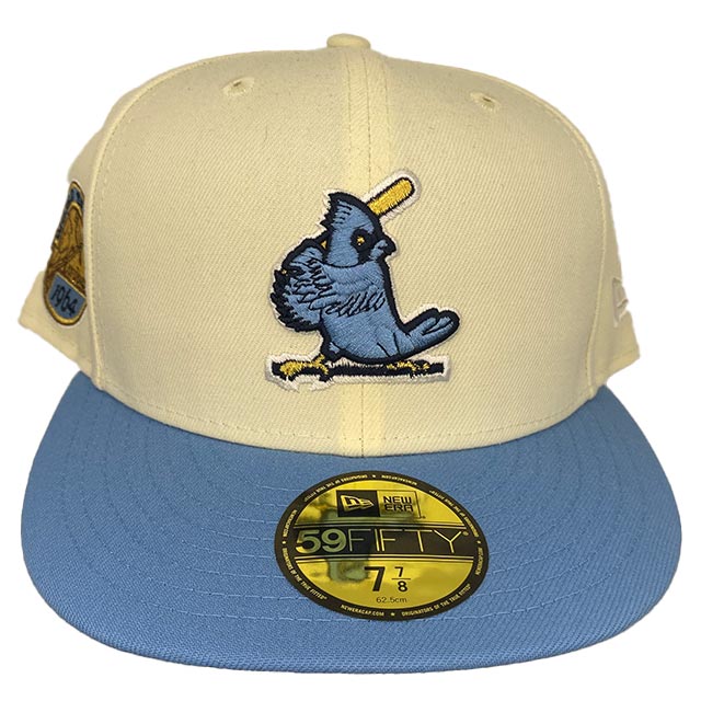 St. Louis Cardinals Cream Icy Blue Two Tone 1964 World Series Patch Gray UV New Era 59FIFTY Fitted Hat