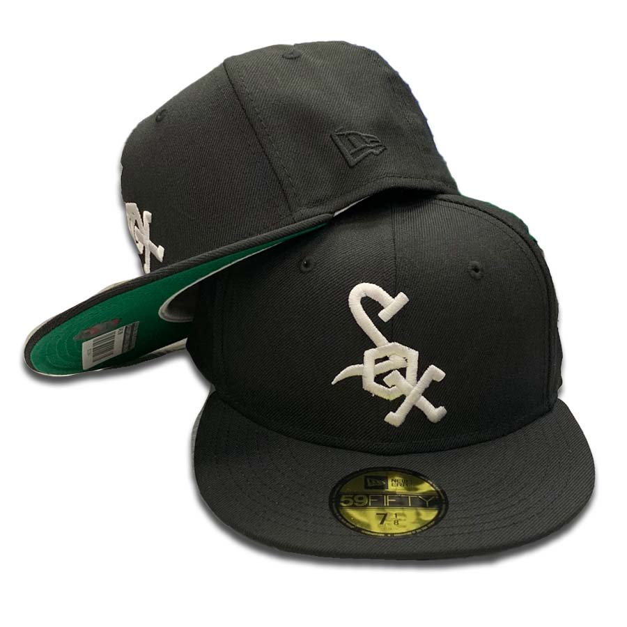 Chicago White Sox Black Plane Jane Green UV 59FIFTY Fitted Hat