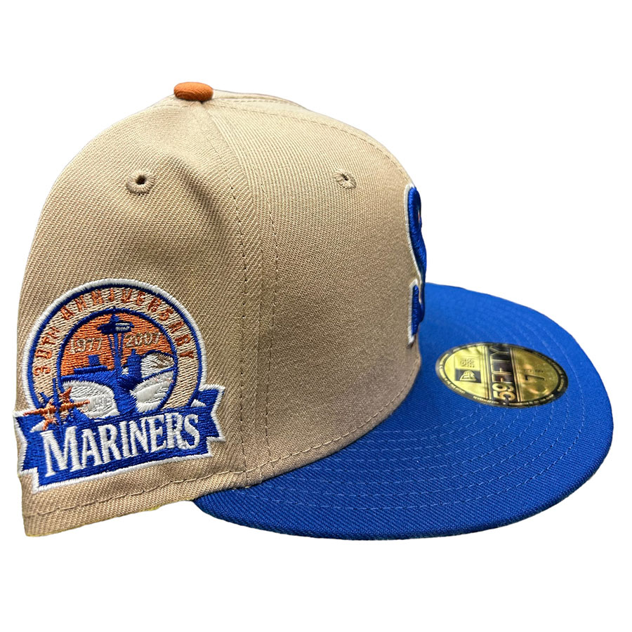 Seattle Mariners Camel Two Tone 90s Movie Pack 30th Anniversary Patch Grray UV New Era 59FIFTY Fitted Hat