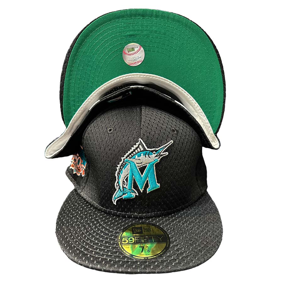 【海外限定】New Era 59FIFTY Miami Marlins Jackie Robinson Miami Marlins Black Pro Image Exclusive BP Mesh Jackie
