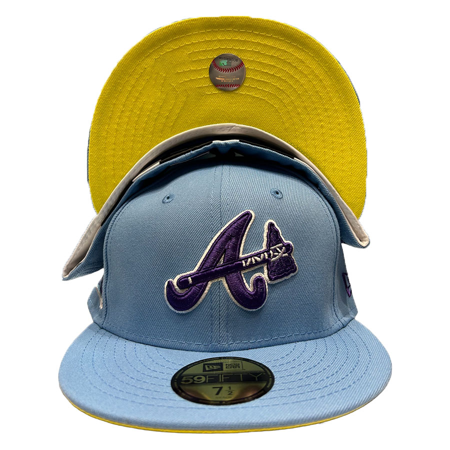 Atlanta Braves Baby Blue 2000 World Series Patch Yellow UV New Era 59FIFTY Fitted Hat