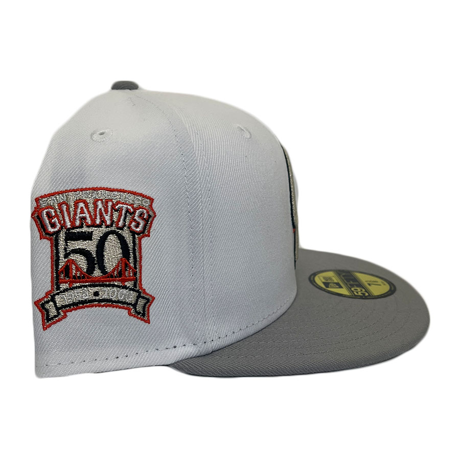 San Francisco Giants White Two Tone Optic Collection 50th Anniversary Patch Gray UV 59FIFTY Fitted Hat