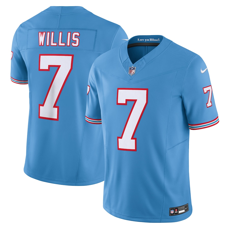 Tennessee Titans Malik Willis Oilers Throwback Light Blue Nike