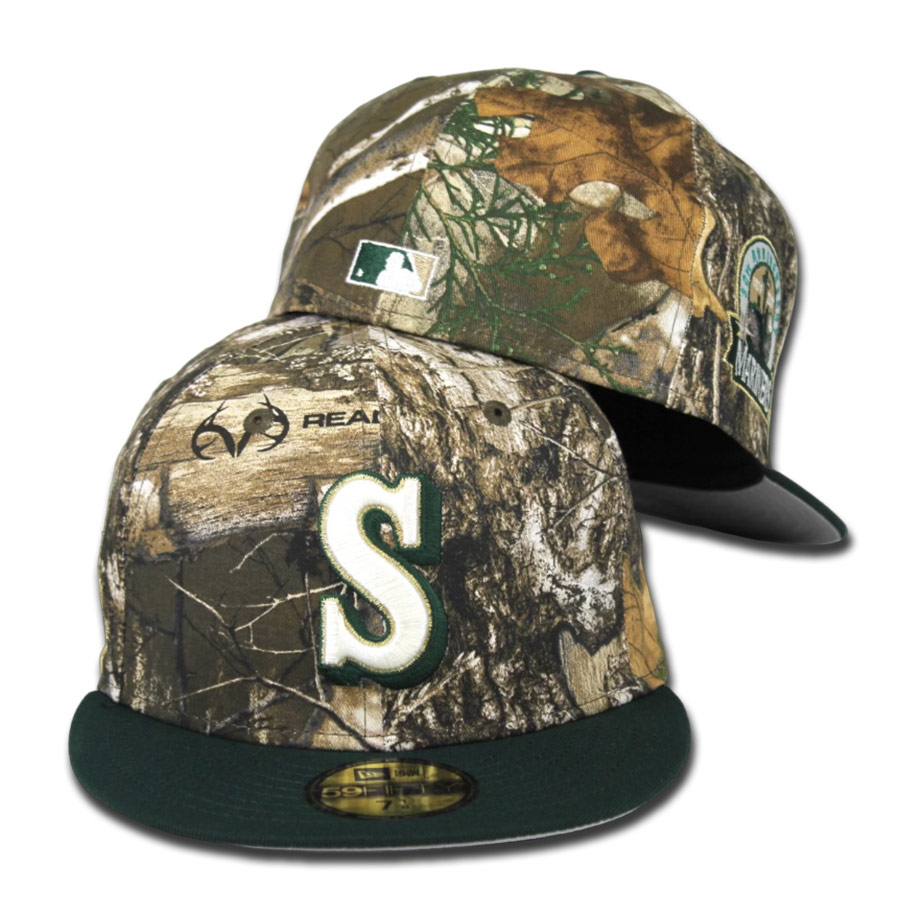 Seattle Mariners 805 Real Tree Pack 30th Patch Gray UV 59FIFTY Fitted Hat