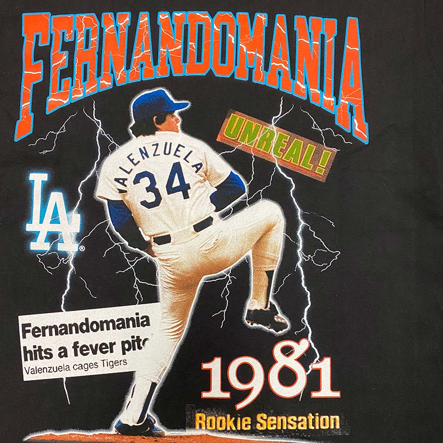Los Angeles Dodgers Black Mitchell & Ness Fernandomania T-Shirt