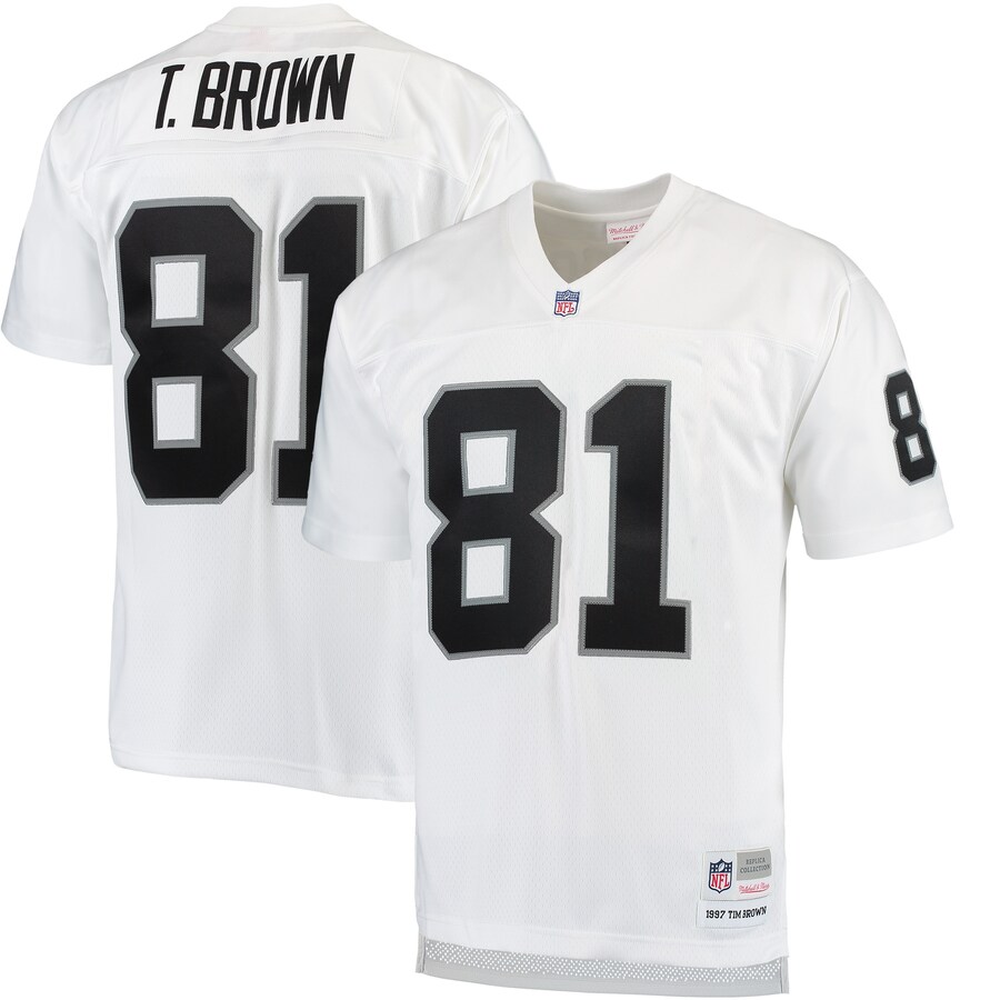 thumbnail image 2 of Custom Sewn Tim Brown Oakland Raiders Jersey - White, Unsigned, Adult Sizes 2 of 6
