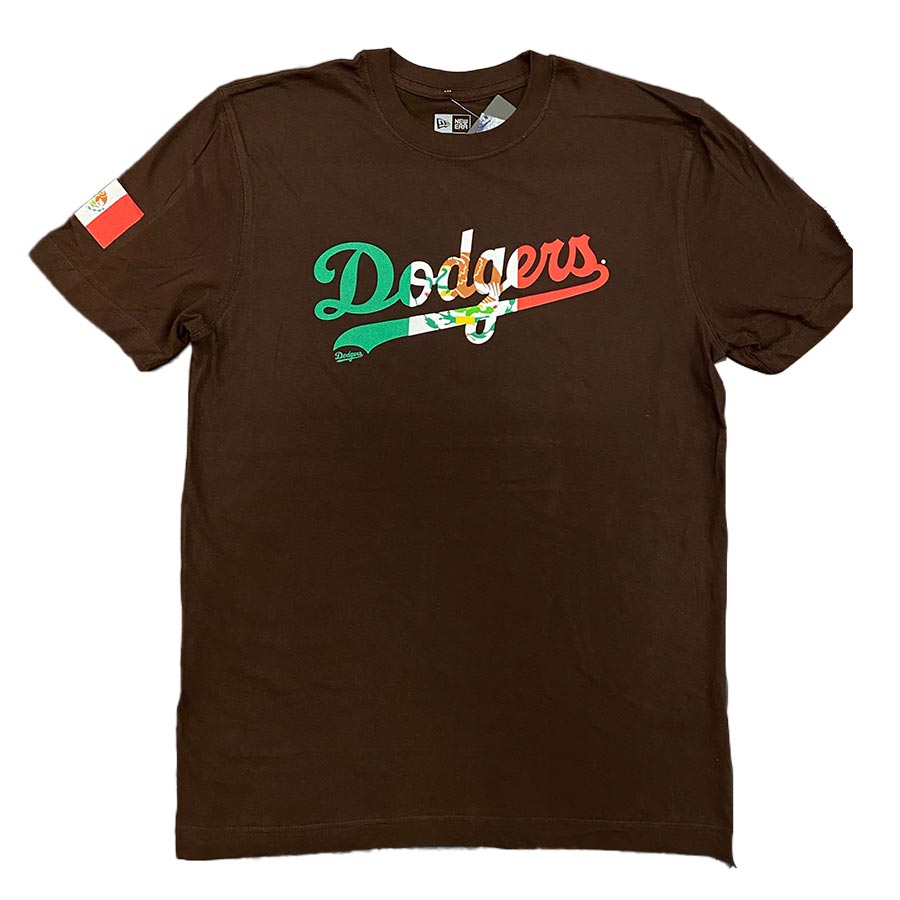 Los Angeles Dodgers Brown Mexico Flag Wordmark New Era T