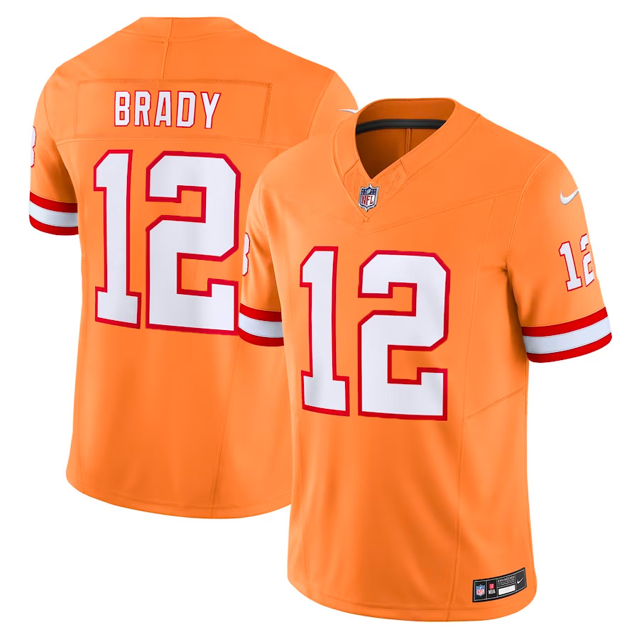 ウェア NFL official Jersey Tampa Bay Buccaneers Tampa Bay Buccaneers Tom Brady Throwback Orange Nike Vapor F.U.S.E