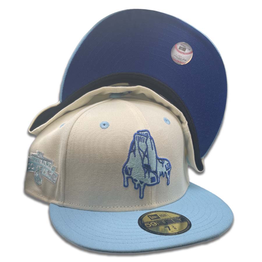 Boston Red Sox White "Drippy Ice" PCB 100 Years Patch Blue UV 59FIFTY Fitted Hat