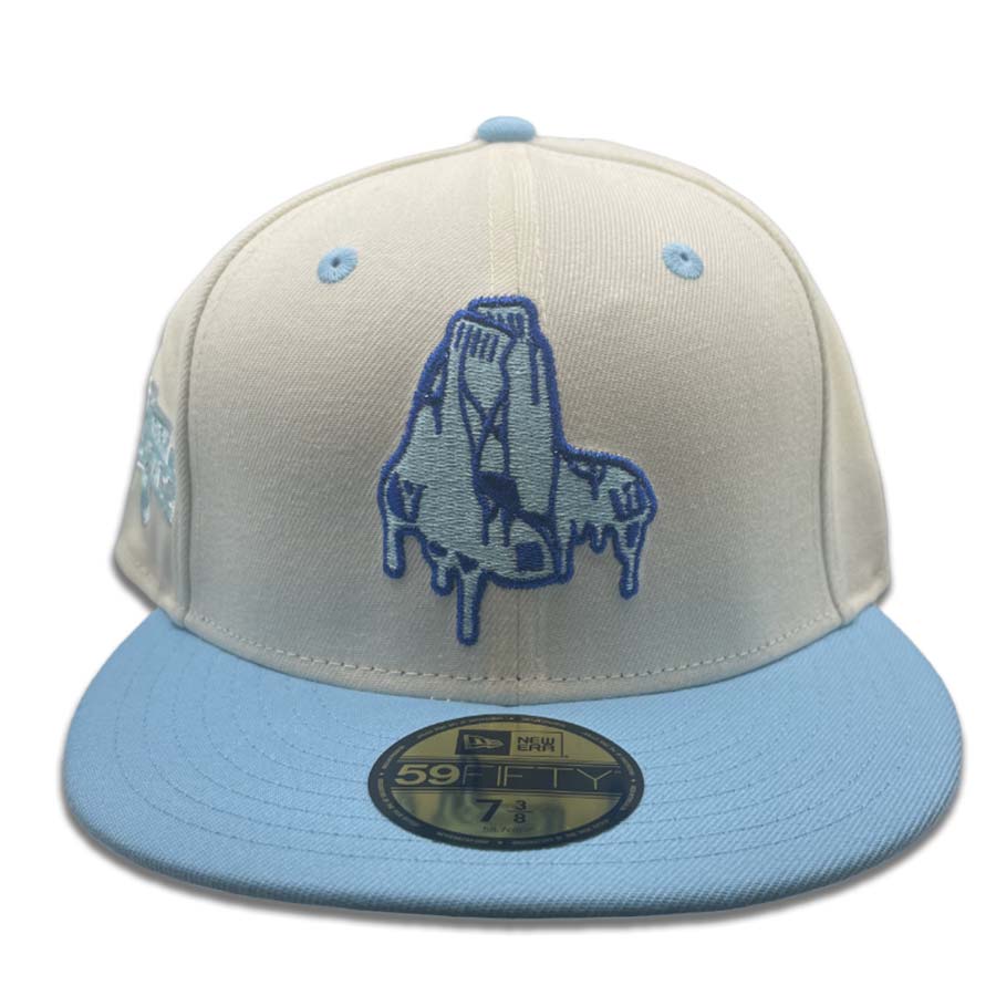 Boston Red Sox White "Drippy Ice" PCB 100 Years Patch Blue UV 59FIFTY Fitted Hat