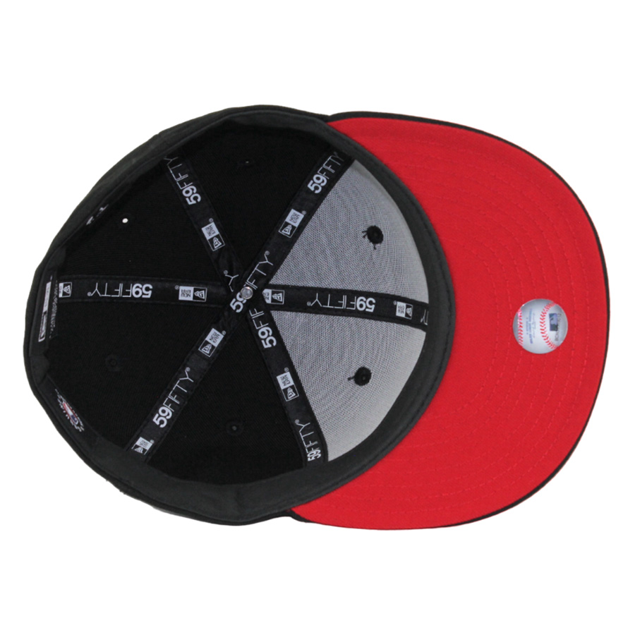 Atlanta Braves Black Side Batty Red UV 59FIFTY Fitted Hat