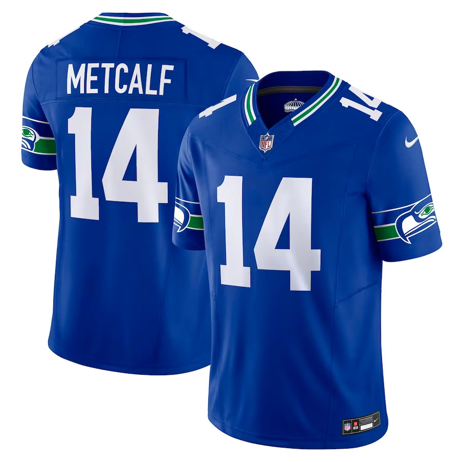 ユニフォーム Seattle Seahawks NFL Jersey DK Metcalf Seattle Seahawks DK Metcalf Throwback Royal Blue Nike Vapor