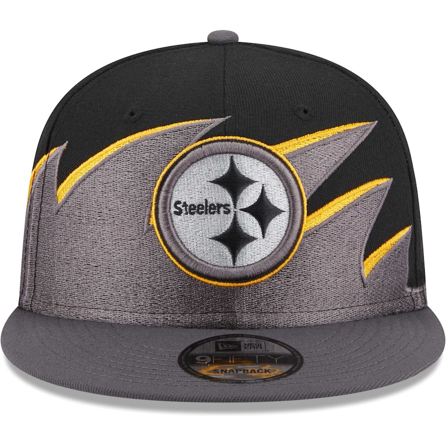 Pittsburgh Steelers Tidal Wave Black NFL New Era 9FIFTY Snapback Hat