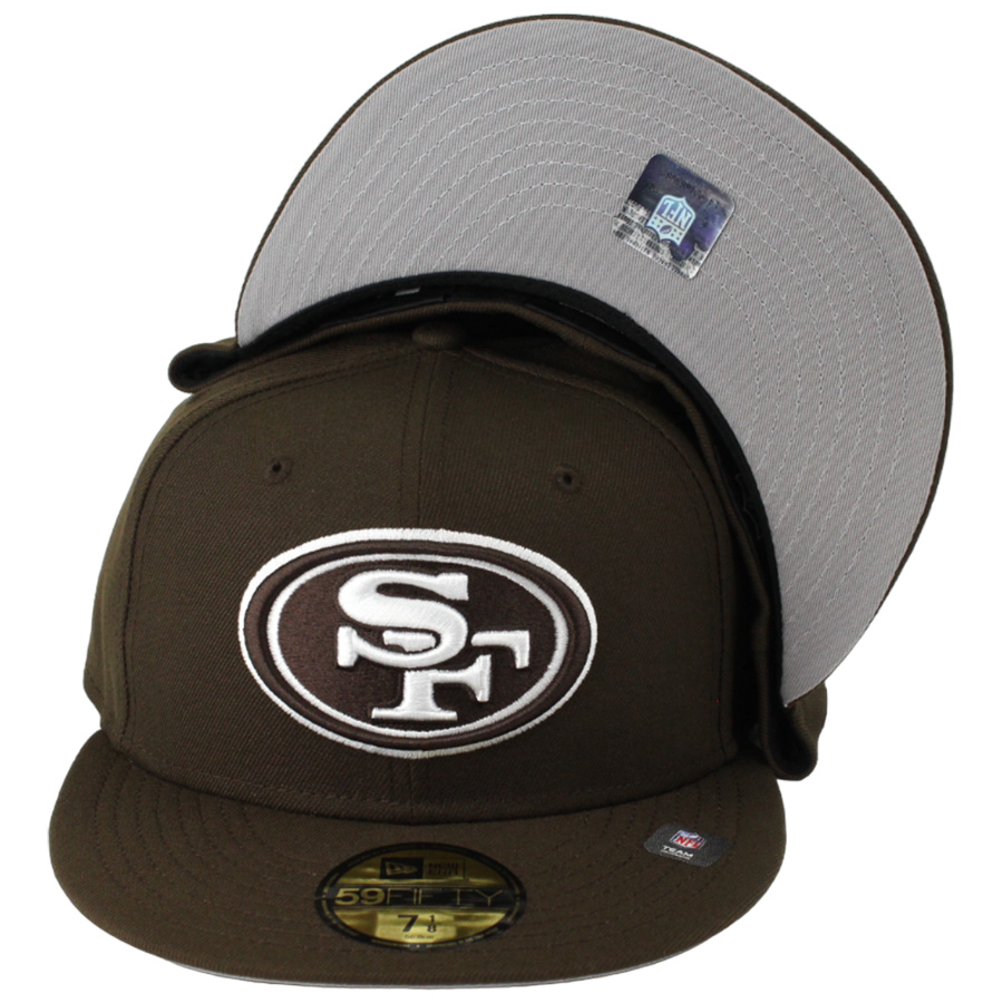 San Francisco 49ers Brown White Basic New Era 59FIFTY Fitted Hat
