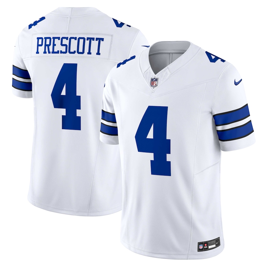 Dallas Cowboys Dak Prescott White Royal Nike Vapor F.U.S.E Limited