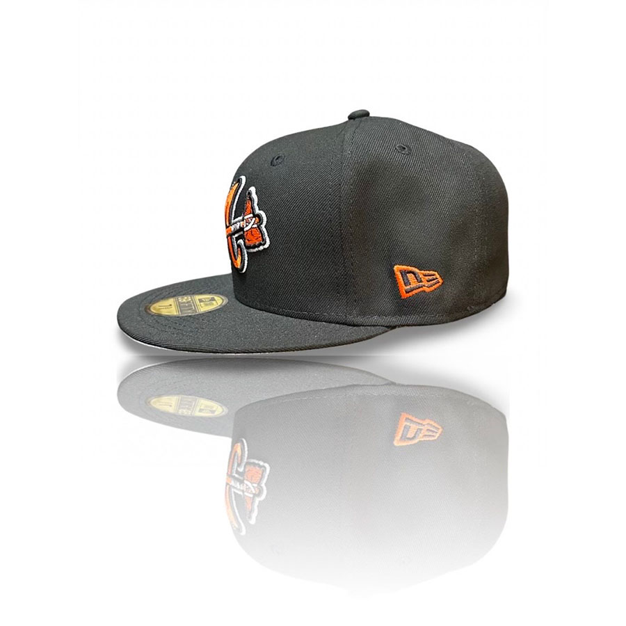 Atlanta Braves Black Orange Spooky Pack 1995 WS Patch Gray UV 59FIFTY Fitted Hat