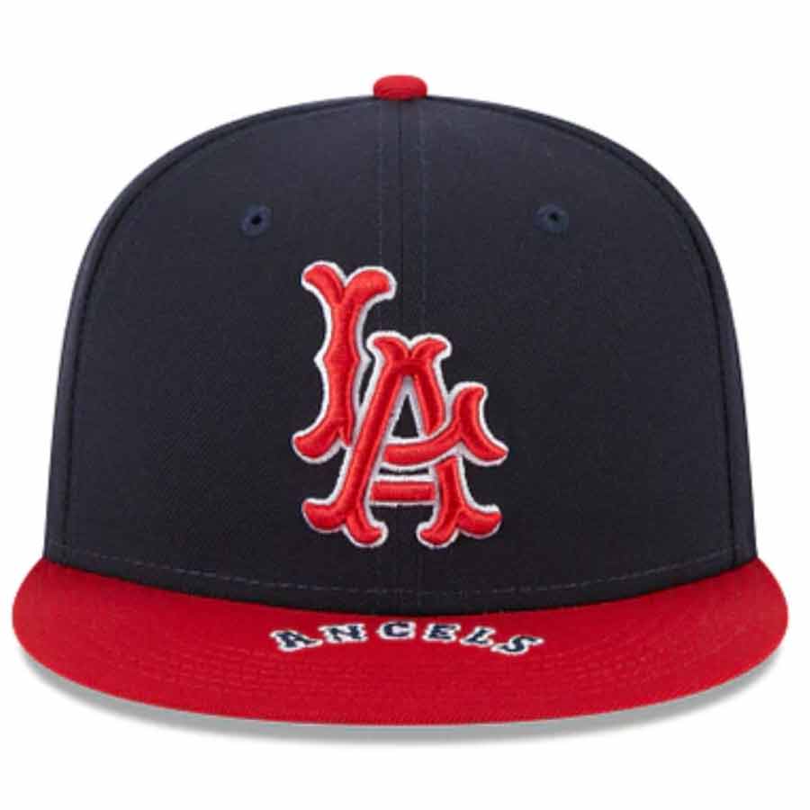 Los Angeles Angels Navy Red On Deck Gray UV New Era 59FIFTY Fitted Hat