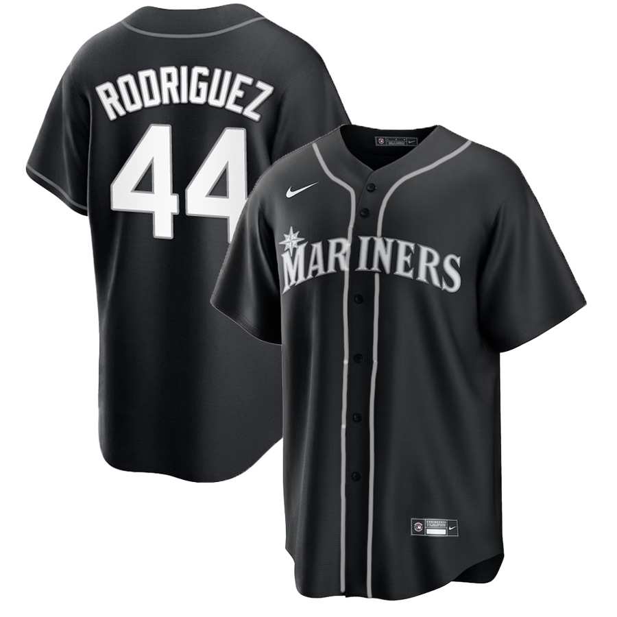 Seattle Mariners Julio Rodriguez Nike Black & White Jersey