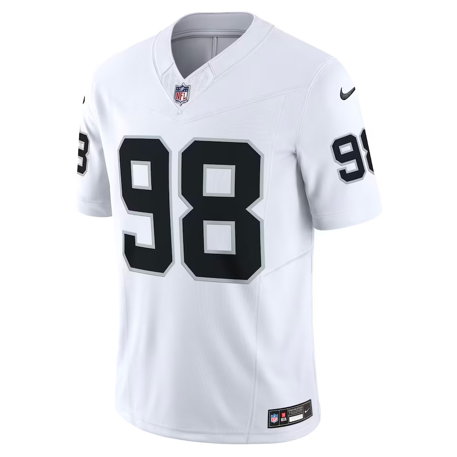 Las Vegas Raiders Maxx Crosby White Nike Vapor F.U.S.E Limited Jersey