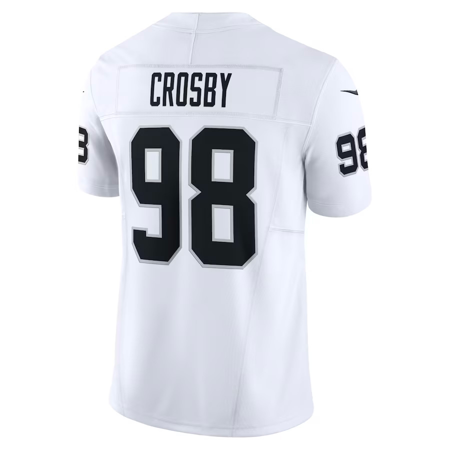 Las Vegas Raiders Maxx Crosby White Nike Vapor F.U.S.E Limited Jersey
