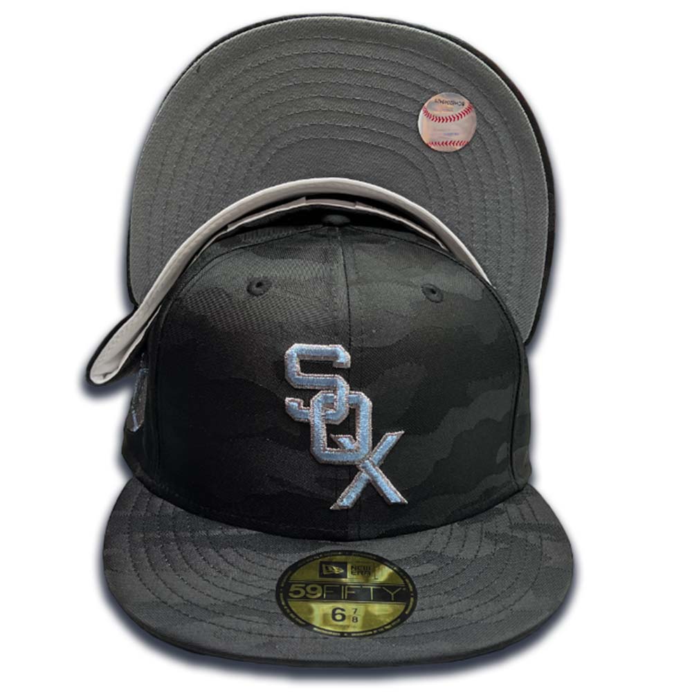 Chicago White Sox Black Camo Swinging Batter Patch Dark Gray UV 59FIFTY Fitted Hat
