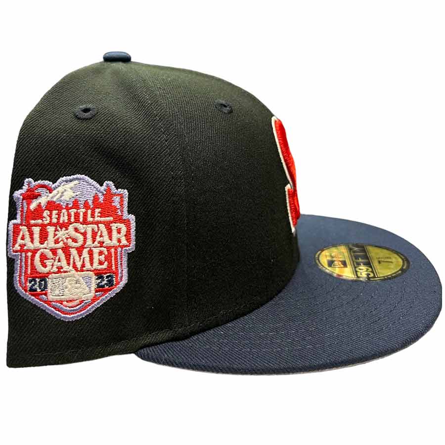 Seattle Mariners Black Navy Two Tone Nobatty x King 2023 All Star Game Patch Gray UV New Era 59FIFTY Fitted Hat
