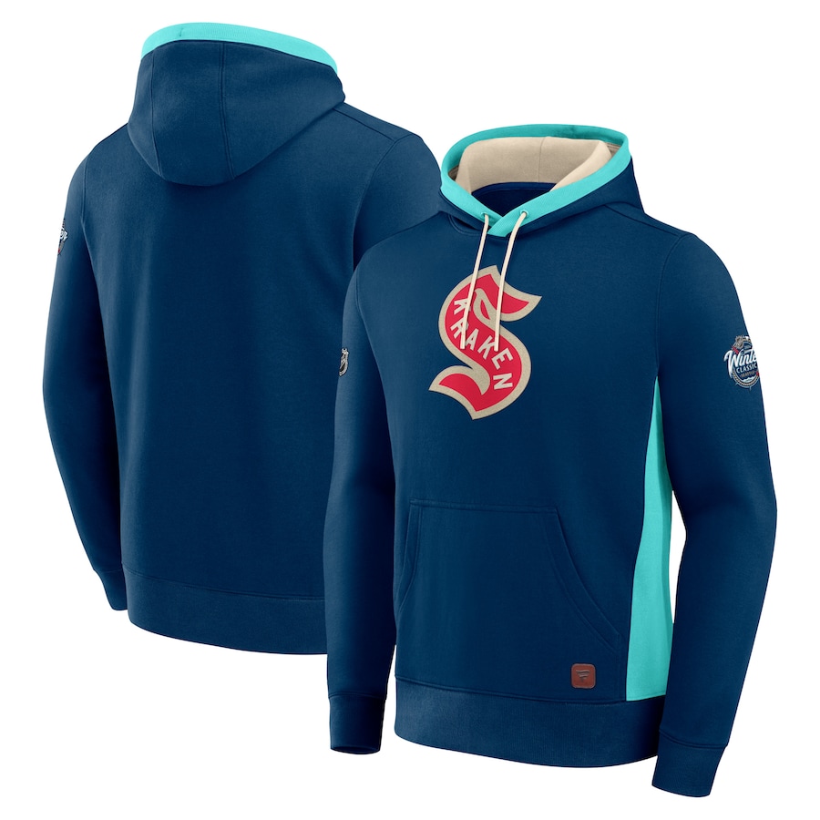 Sweat à Capuche Homme Seattle Kraken NHL, Calhoun, Taille XL, Bleu