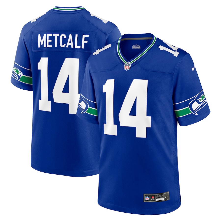 Seattle Seahawks DK Metcalf Royal Blue Retro Throwback Nike Game