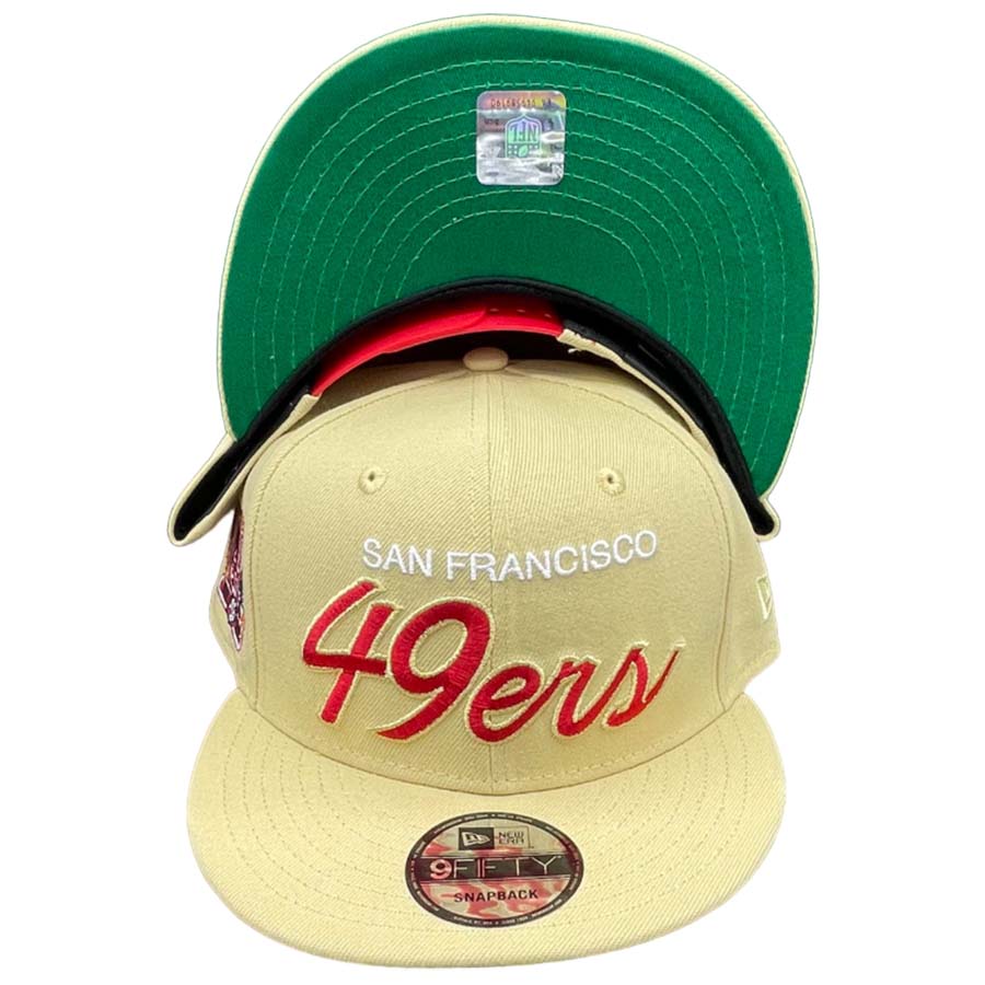 San Francisco 49ers Vegas Gold 40 Seasons Patch Green UV New Era 9FIFTY Snapback Hat