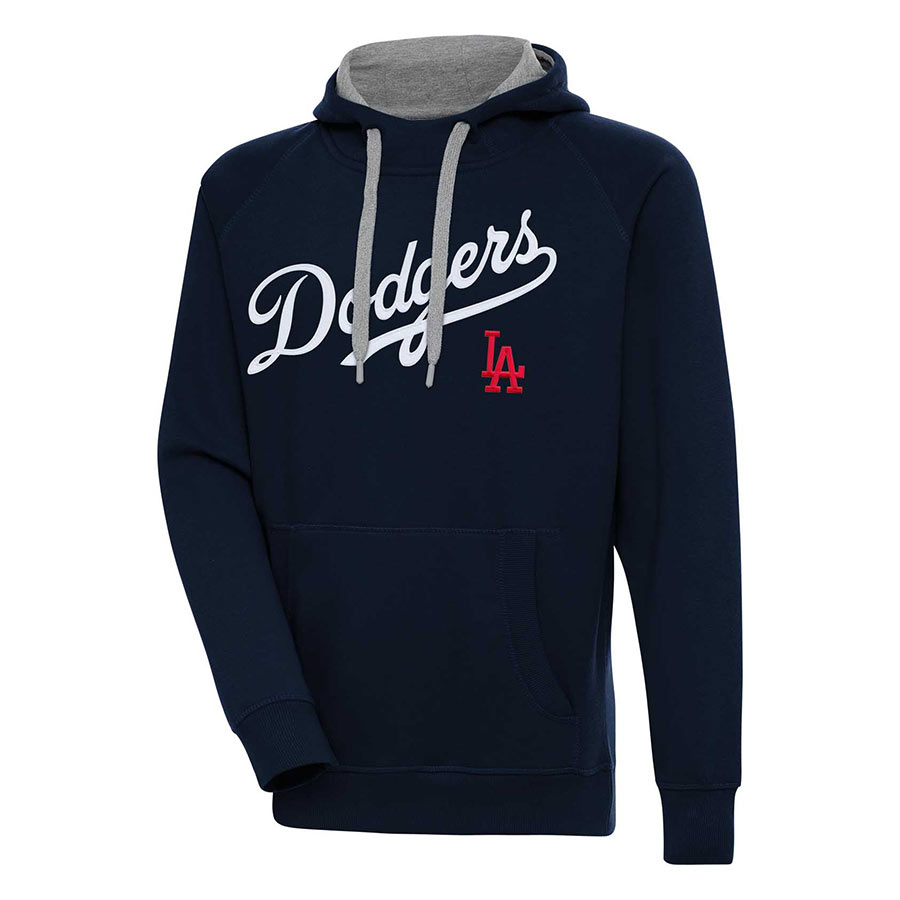 Los Angeles Dodgers Navy Blue Script Victory Antigua Mens Long