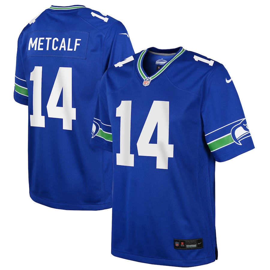 Youth Seattle Seahawks DK Metcalf Royal Blue Retro Throwback Nike