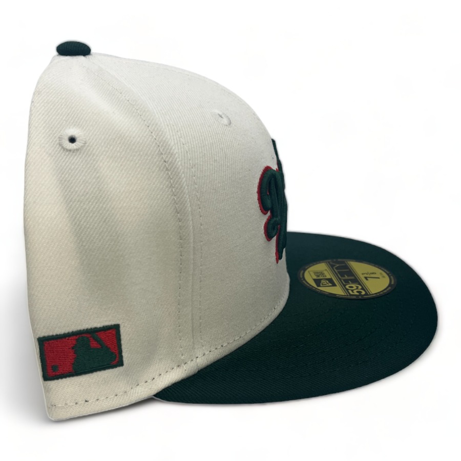 Los Angeles Dodgers White Green Two Tone Side Batty Collection Red UV New Era 59FIFTY Fitted Hat