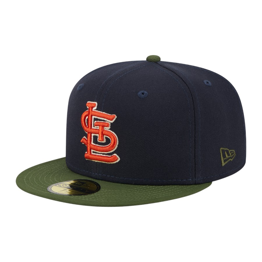 St. Louis Cardinals Navy Green Two Tone Sprouted Collection Gray UV New Era 59FIFTY Fitted Hat