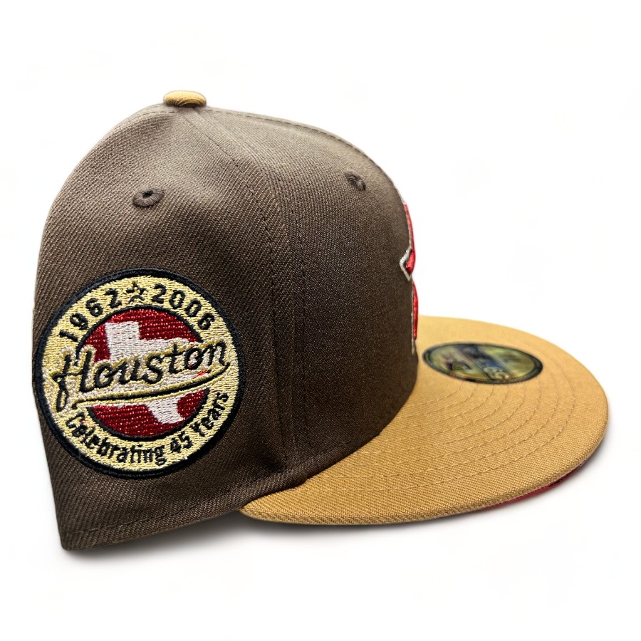 Houston Astros Brown Two Tone Verone X No Batty 45 Years Patch Red UV New Era 59FIFTY Fitted Hat
