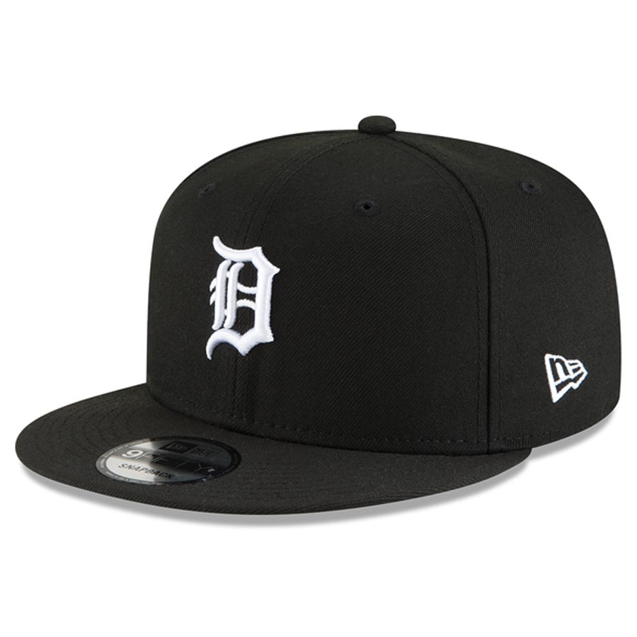 Detroit Tigers Black and White Basic New Era 9FIFTY Snapback Hat