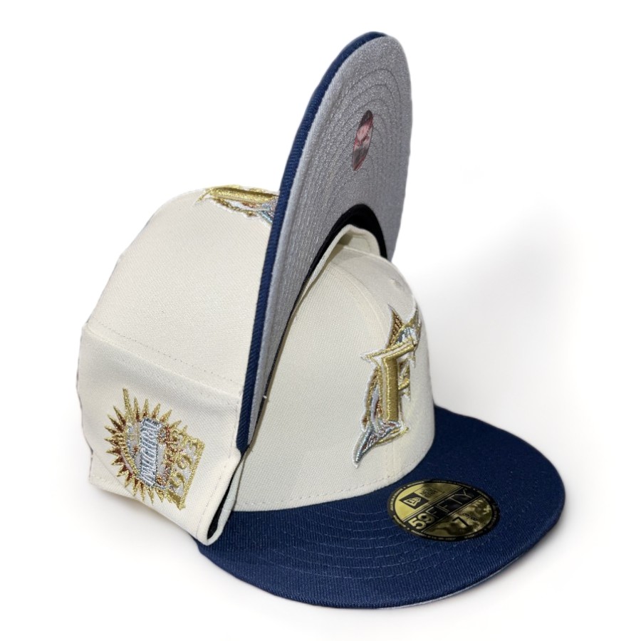 Florida Marlins Chrome Blue Two Tone Inaugural Season Patch Gray UV 59FIFTY Fitted Hat