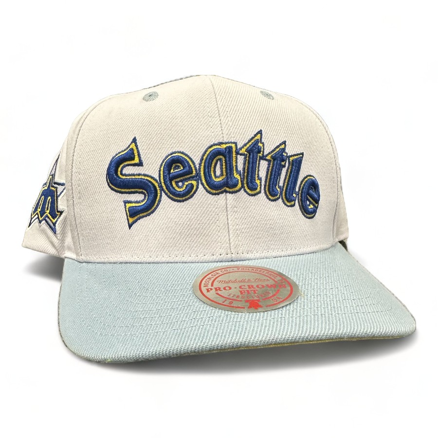 Seattle Mariners Cream Icy Blue Two Tone Mitchell and Ness Pro