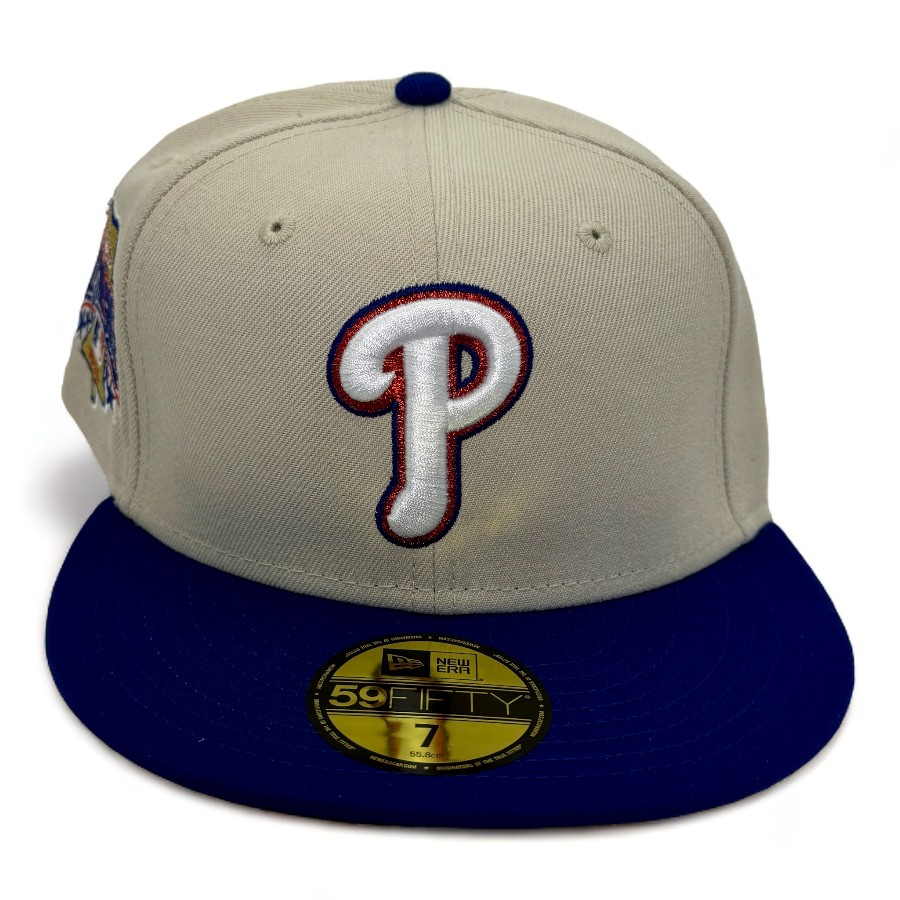 Philadelphia Phillies Stone and Blue Muddy Pack 1996 All Star Game Patch Green UV New Era 59Fifty Fitted Hat