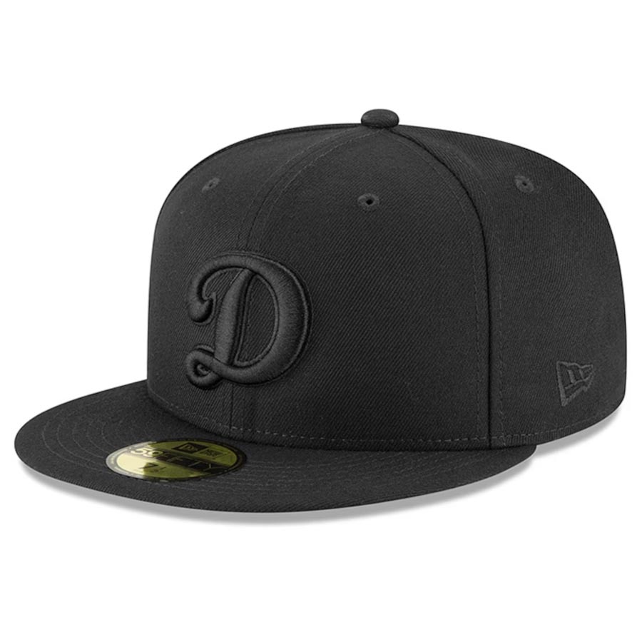 Los Angeles Dodgers Secondary D Logo Black on Black Basic New Era