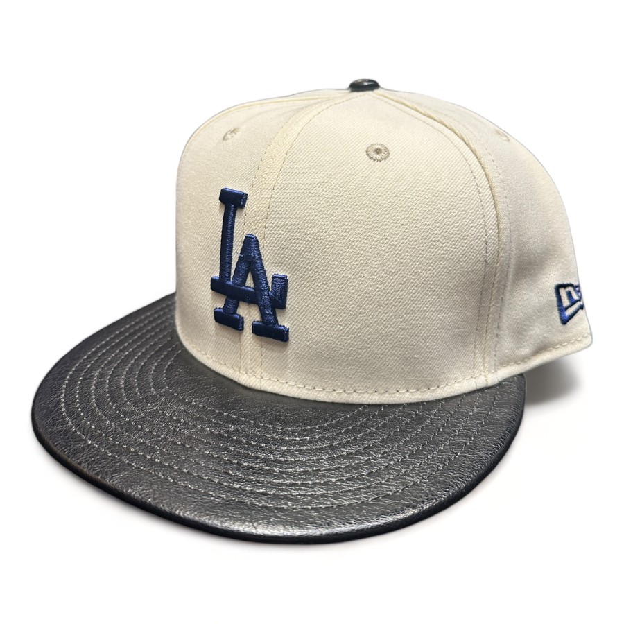 Los Angeles Dodgers Chrome Black Leather Visor New Era 59FIFTY