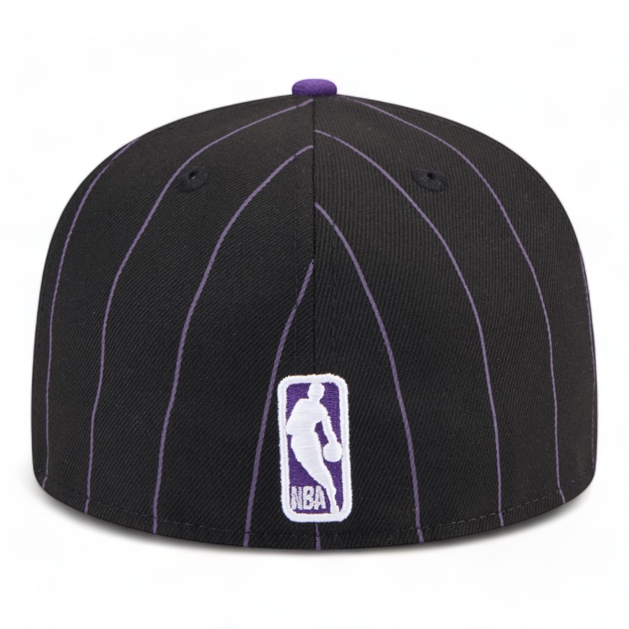 Sacramento Kings Black Throwback Pinstripes New Era 59FIFTY Fitted Hat
